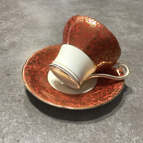 Aynsley Orange Gold Teacup and Sauser - Picture 1 of 9